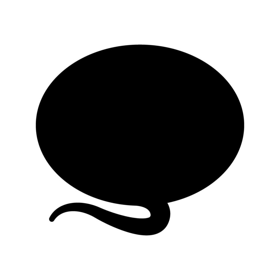 Speech bubble illustration icon. Flat style black icon on white background. vector