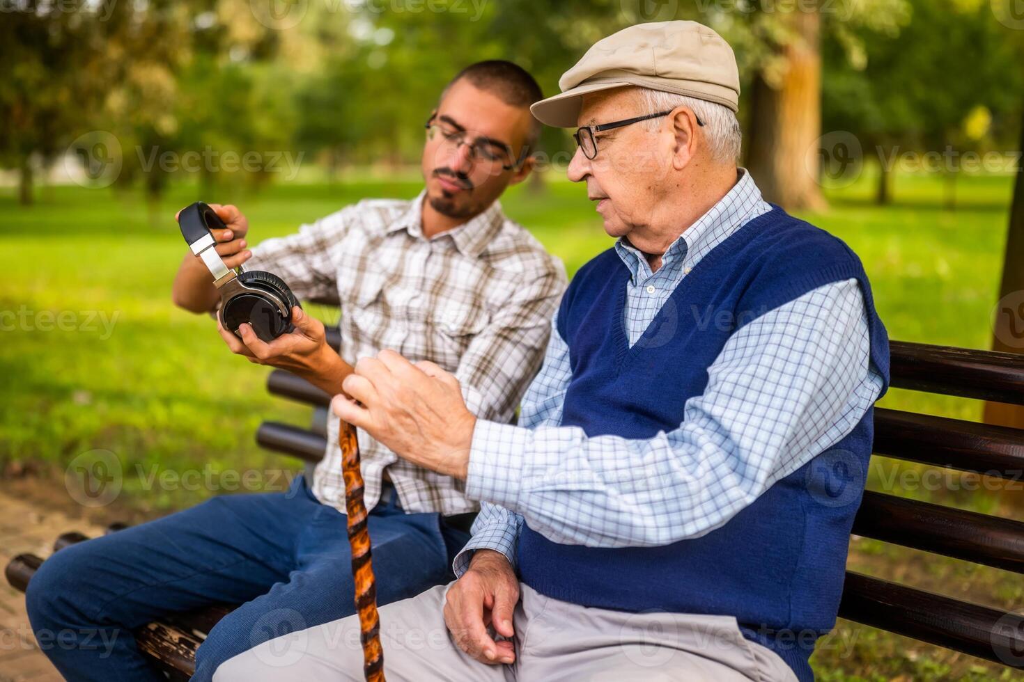 Family time in park photo