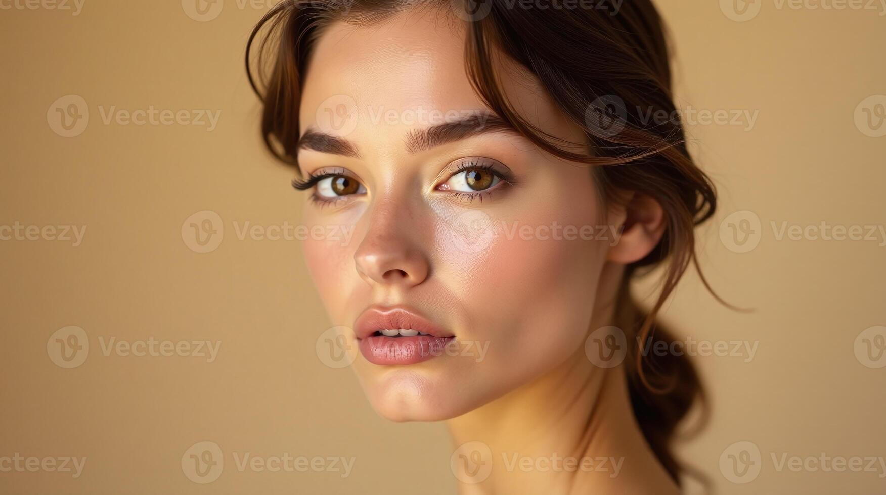 Delicate portrait of an elegant woman with soft highlights. photo