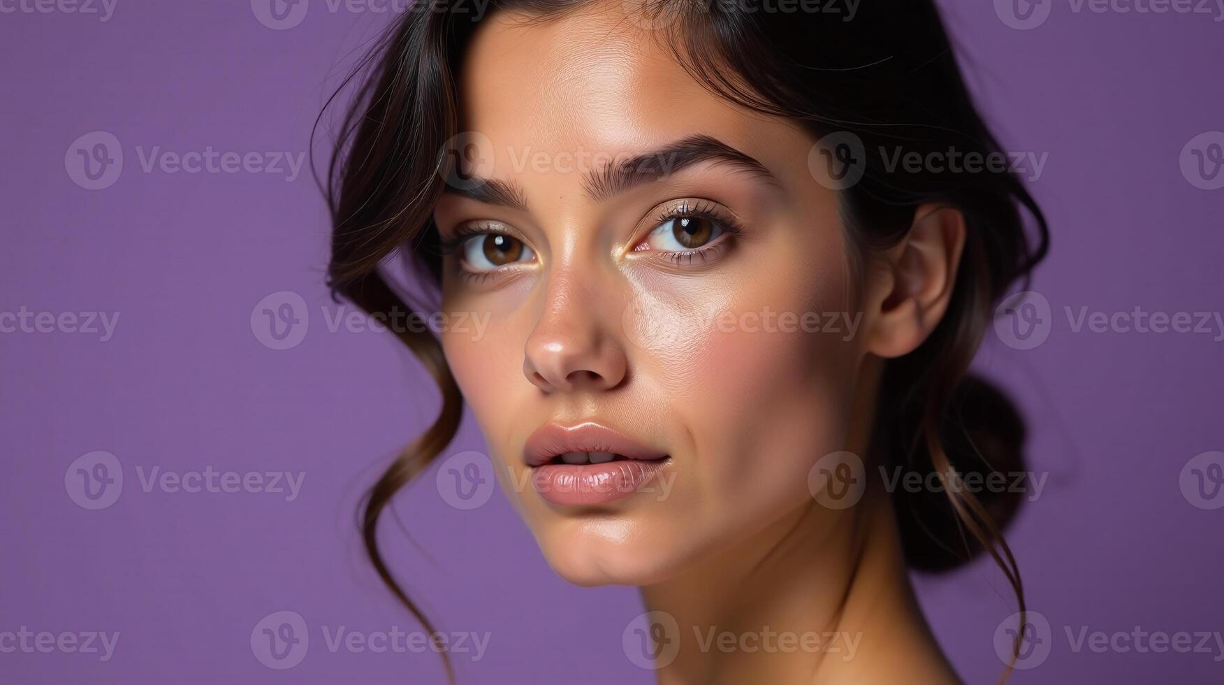 An elegant individual with flawless skin and bouncy curls. photo