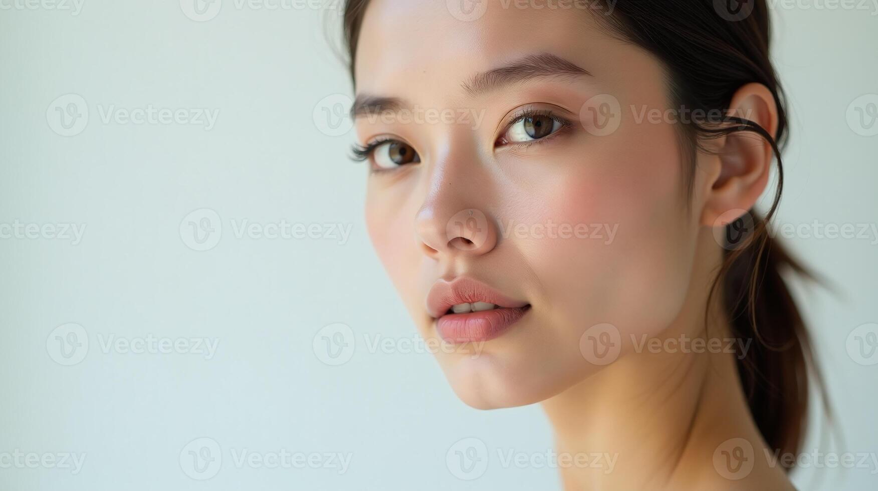 The image depicts a person with a well-groomed appearance, standing against a neutral background. photo