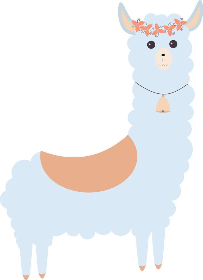 funny llama illustration vector
