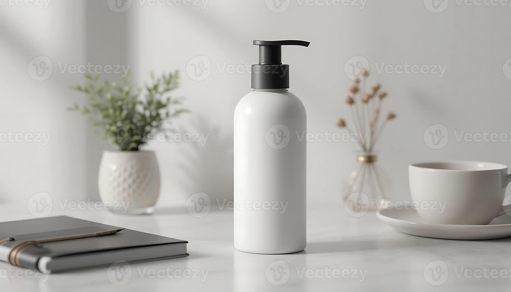 blank skincare bottle, makeup product packaging mockup product shot for design layout photo