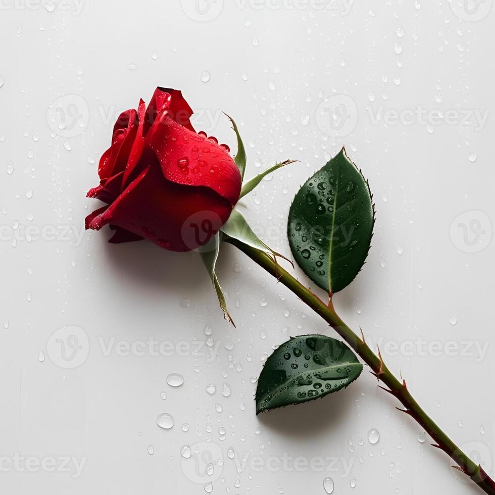A buteful rose background white photo