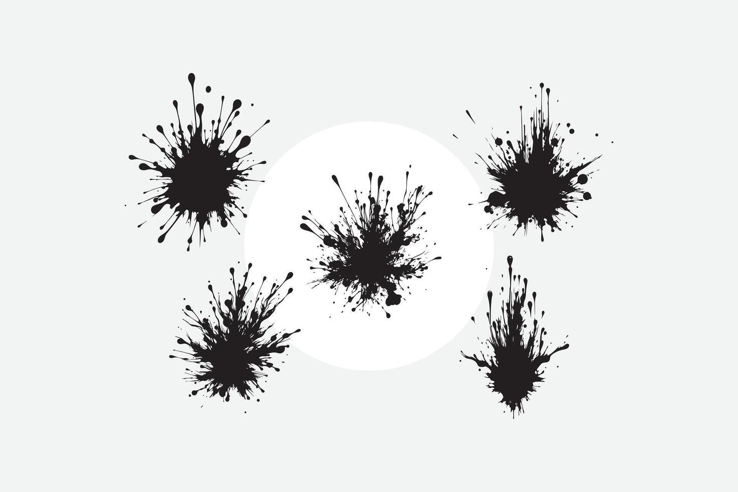 6 ink splashes in bold black vector