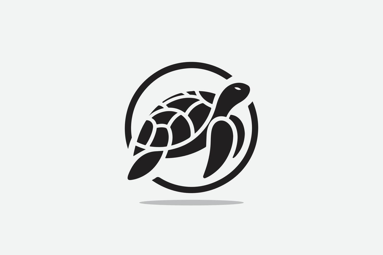 logo style turtle in black and white vector