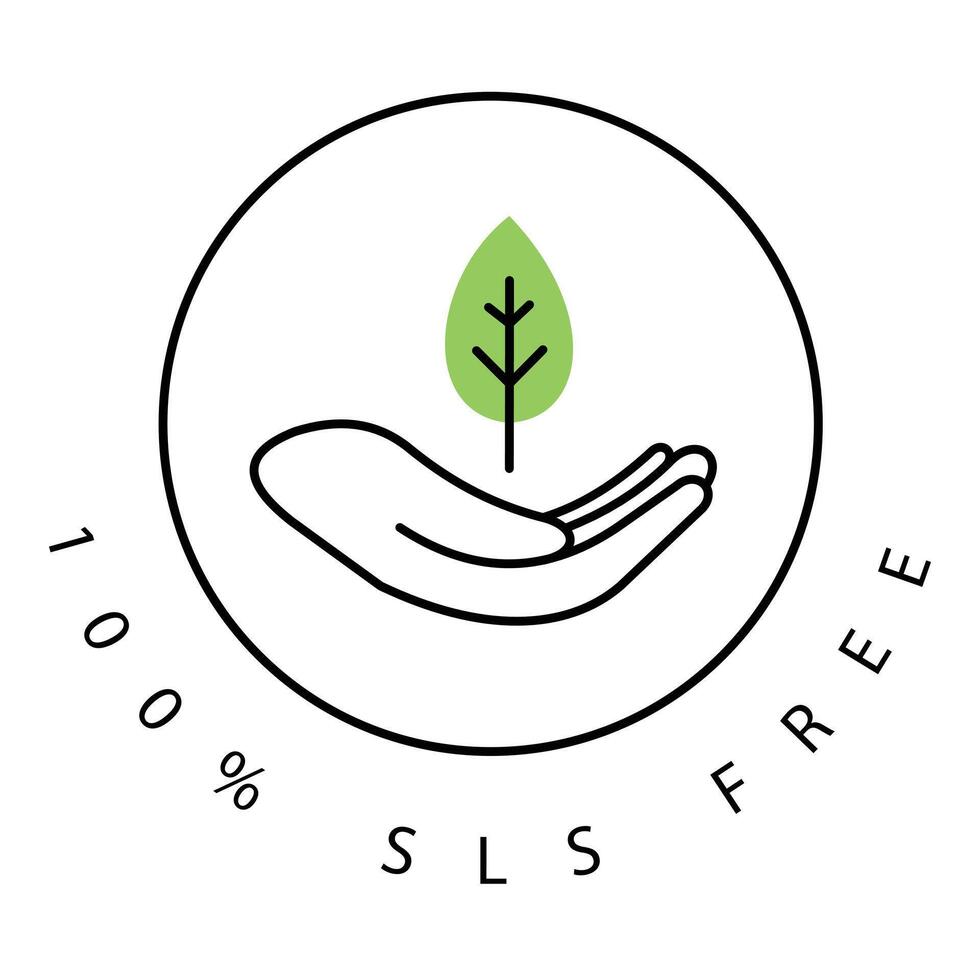 SLS Free Gentle Beauty Formula Icon design with Editable stroke vector