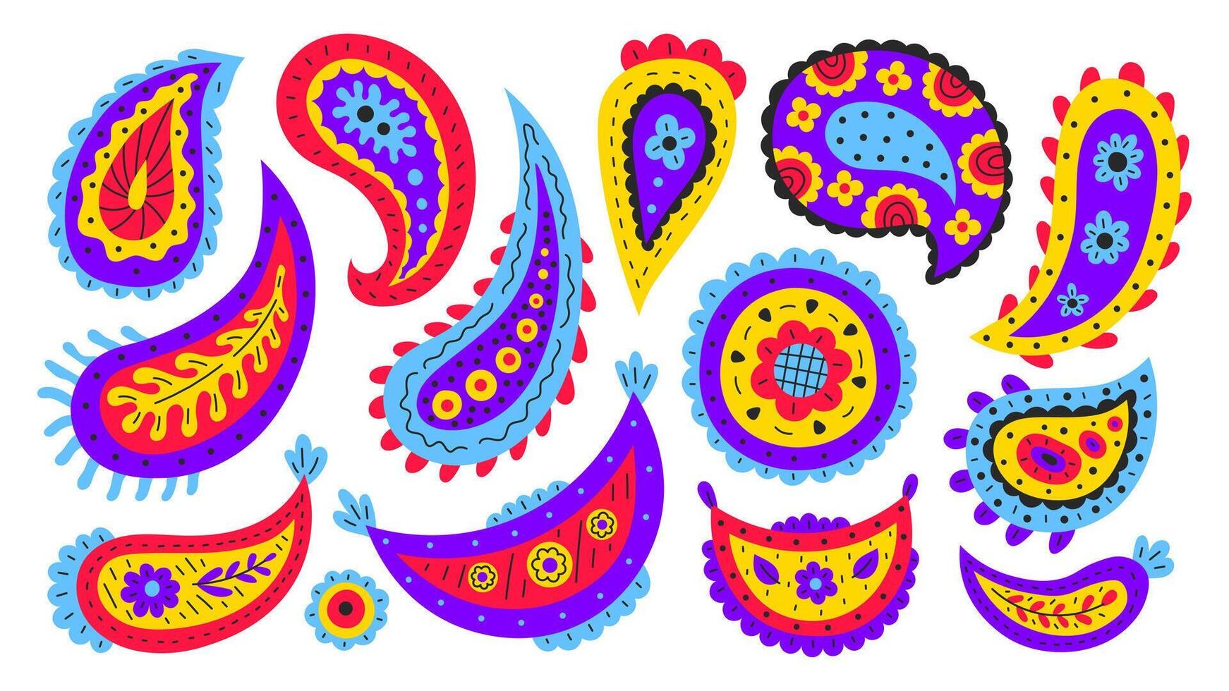 Paisley Shapes Set vector