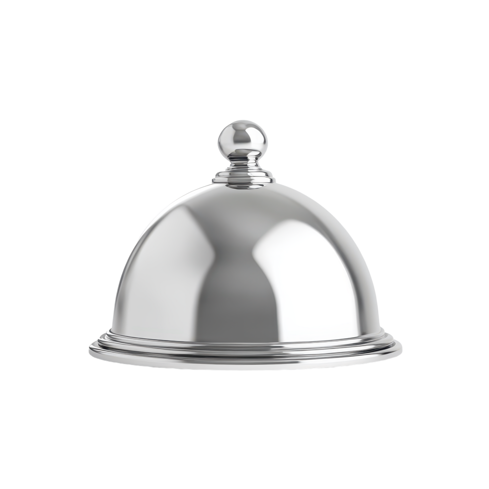 Elegant silver dome Ideal for showcasing culinary creations with sophistication this serving piece adds a touch of class to any dining setting png