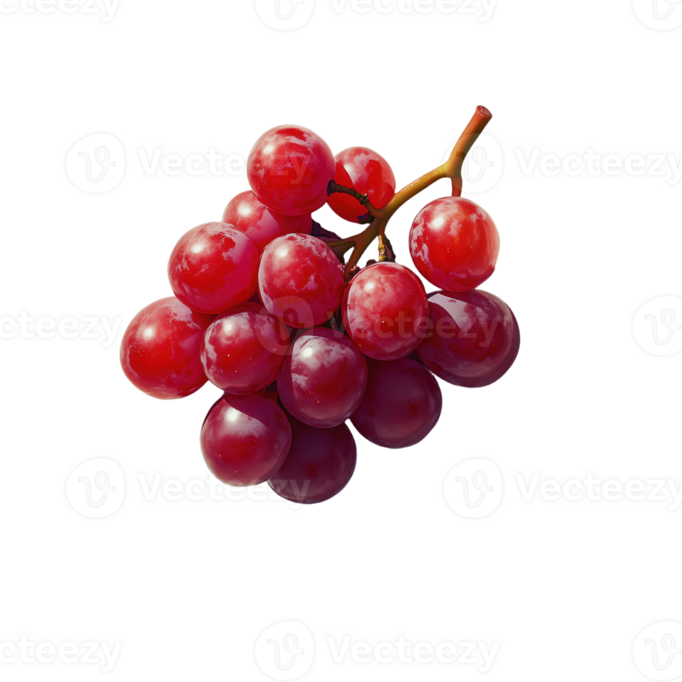 Cluster of luscious red grapes ripe and juicy on a transparent background showcasing their vibrant color and natural texture png