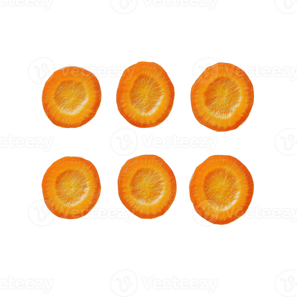 Vibrant carrot circles in a pattern against Healthy fresh produce with a bright orange color pops Minimalist food photography png