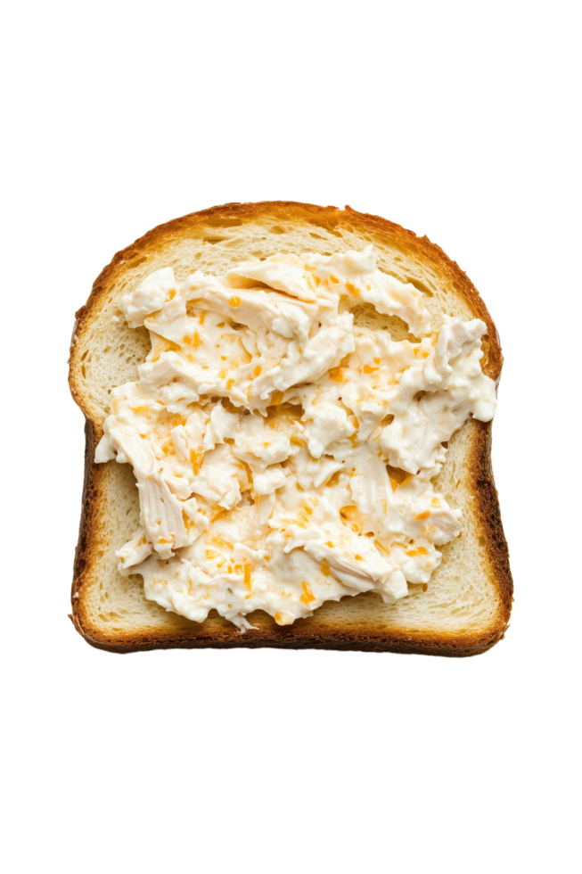 Overhead shot of a chicken salad sandwich on toasted bread perfect for a quick lunch Isolated with a transparent background png