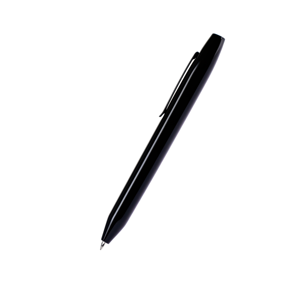 Sleek pen isolated on transparent background Ideal for writing signing or creative drawing Minimalist office supply png