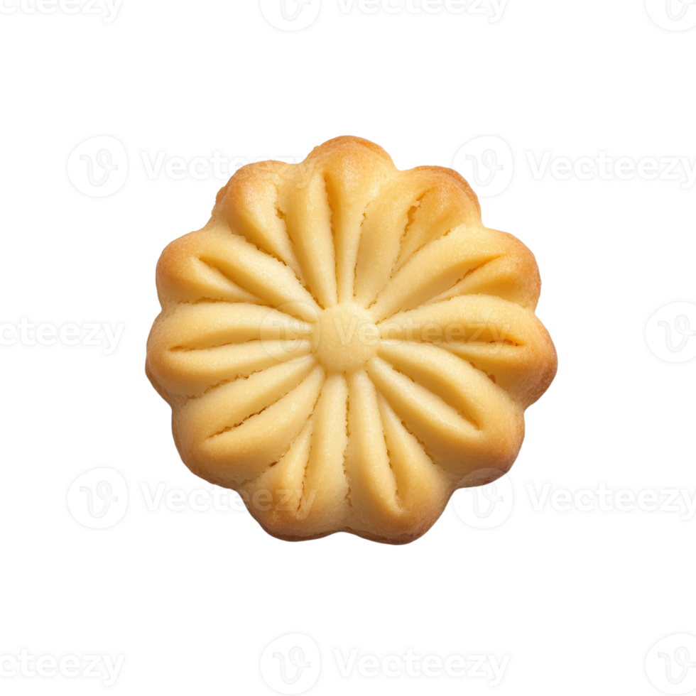 fechar-se do uma em forma de flor bolacha com uma simétrico Projeto isolado em uma uma visualmente atraente tratar png