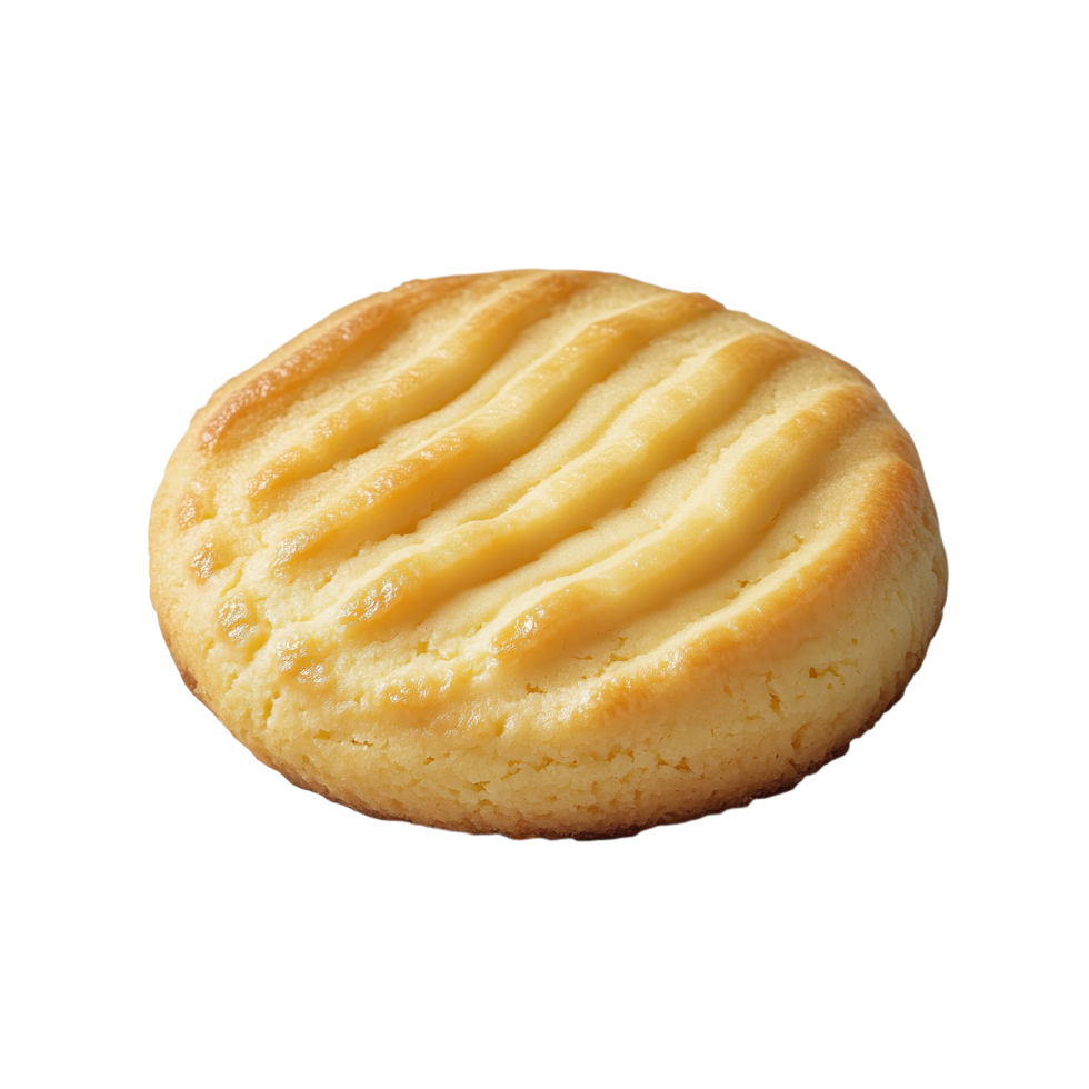 Delicious butter cookie with decorative ridges on a transparent background A simple sweet treat png