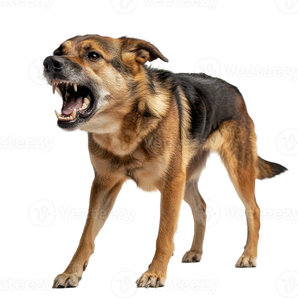 Aggressive Canine A fierce dog with snarling expression shows its sharp teeth in a menacing display Stay away from the angry dog png