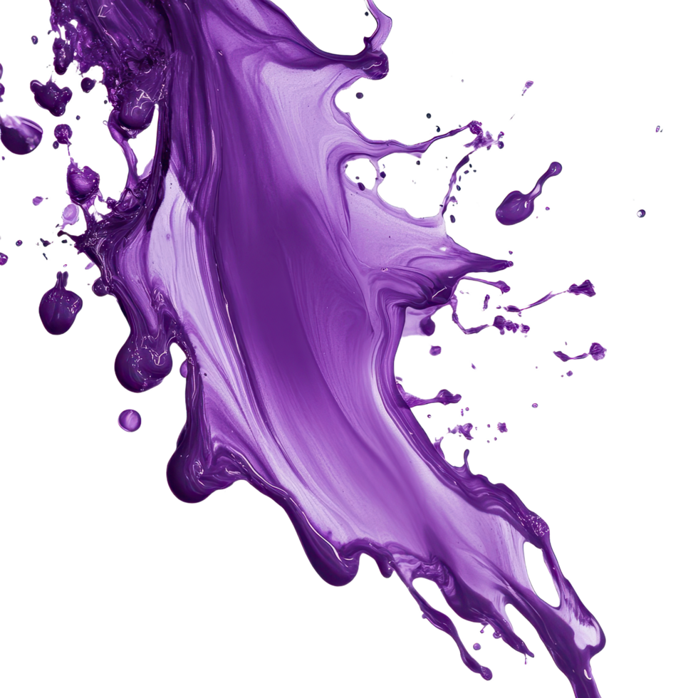 Vibrant violet liquid splash Fluid motion captured in time creating a visually striking effect against a contrasting background png