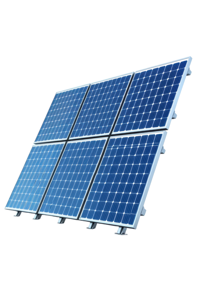 Array of solar panels angled for sunlight A clean energy solution with a Renewable power generation technology png