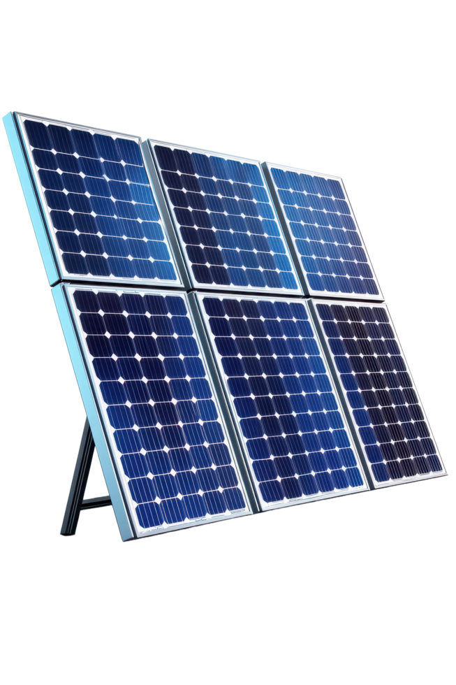 Efficient solar panel array captures sunlight to generate clean energy promoting sustainability in a clean environment png