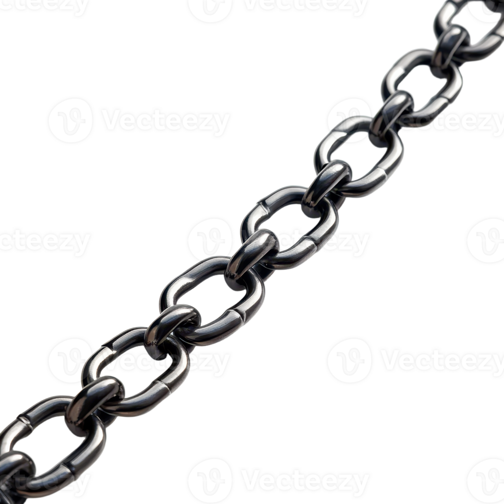 Metallic chain against showcasing interlocking links in a simple yet strong composition for design elements png
