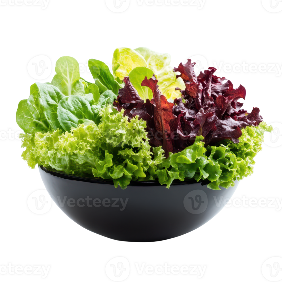 Fresh salad mix in a bowl A colorful combination of greens including red leaf butter and romaine lettuce perfect for a healthy meal png