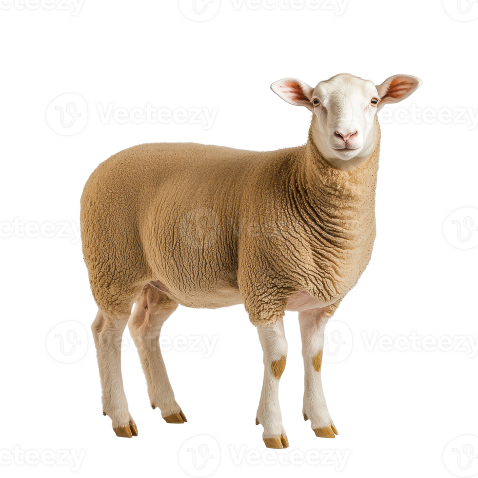 Majestic Sheep Standing Proudly a symbol of rural charm against a transparent background captured in exquisite detail png