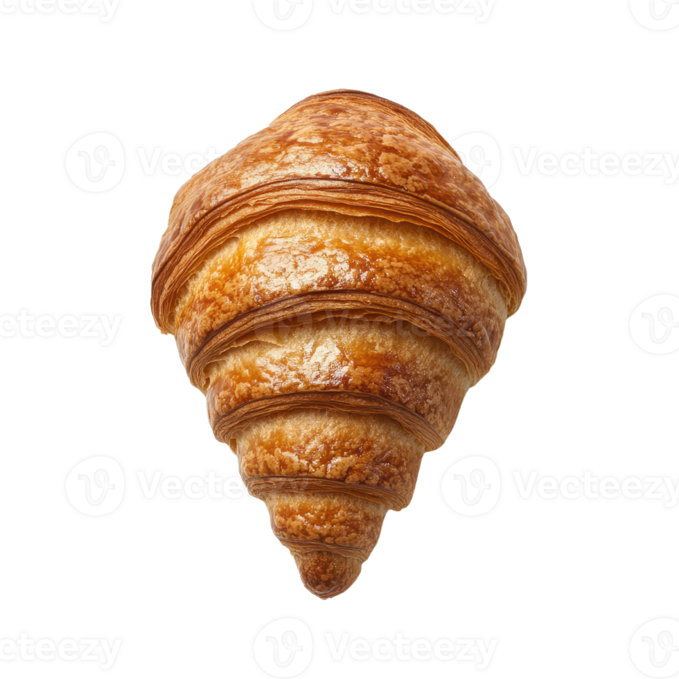 Golden croissant isolated against a highlighting its flaky layers and rich buttery texture for a bakery-fresh delight png