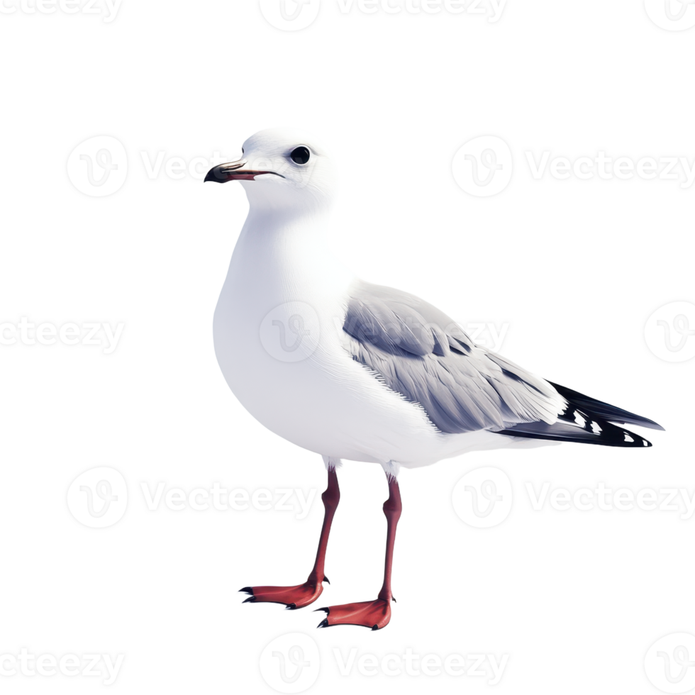 Isolated gull stands tall displaying its and gray plumage A beautiful elegant bird portrait against a transparent background png