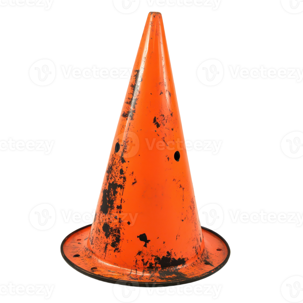 Bright orange cone visible wear ideal for safety instruction High-resolution with a transparent background enhances clarity png