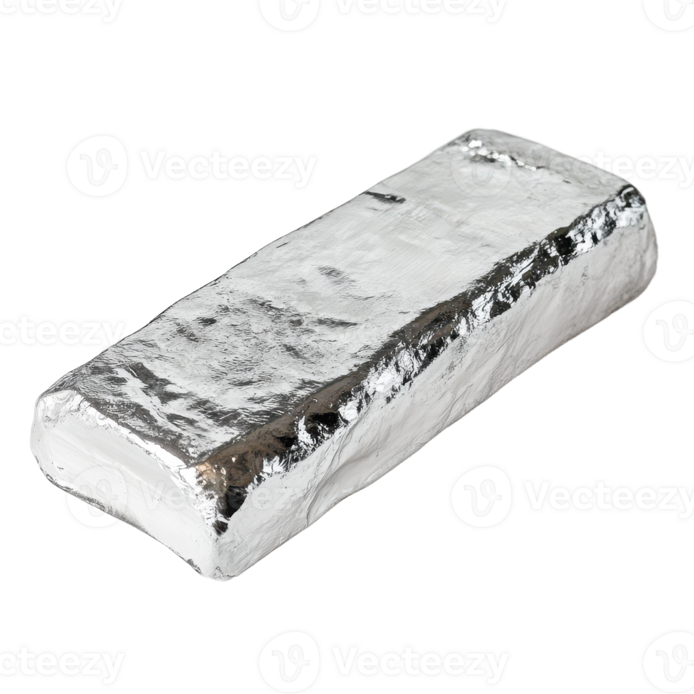 Shiny rectangular object wrapped in reflective silver foil against a transparent background Isolated and mysterious awaiting discovery png