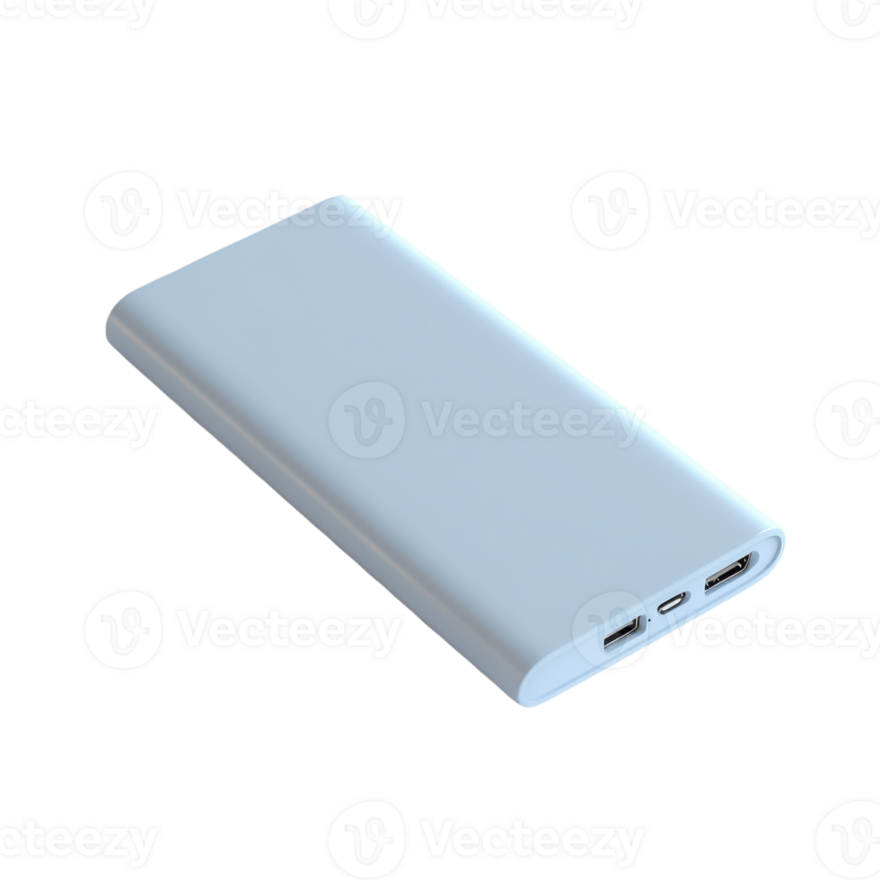 Sleek portable power bank with multiple ports Keep your devices charged on the go with this essential accessory Light blue charging device png