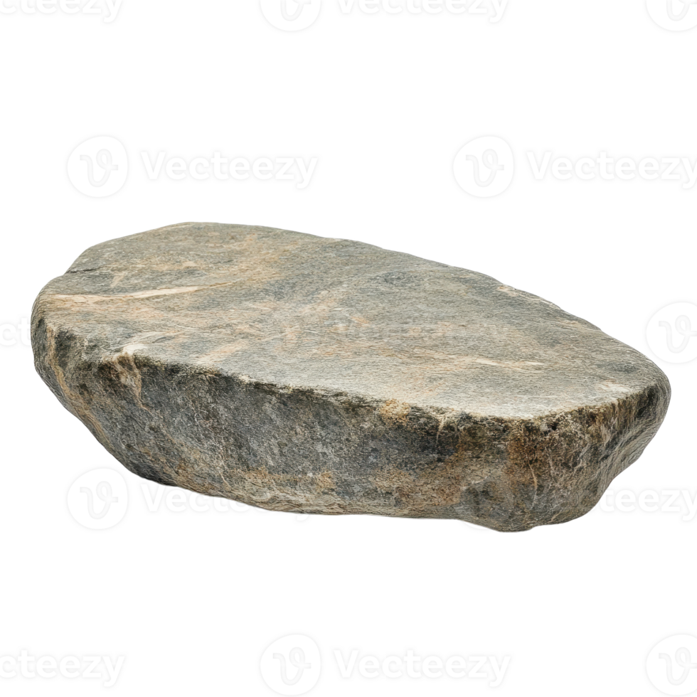Isolated gray stone with smooth surface A natural rock with rough edges ideal for displays or minimalist designs on transparent background png