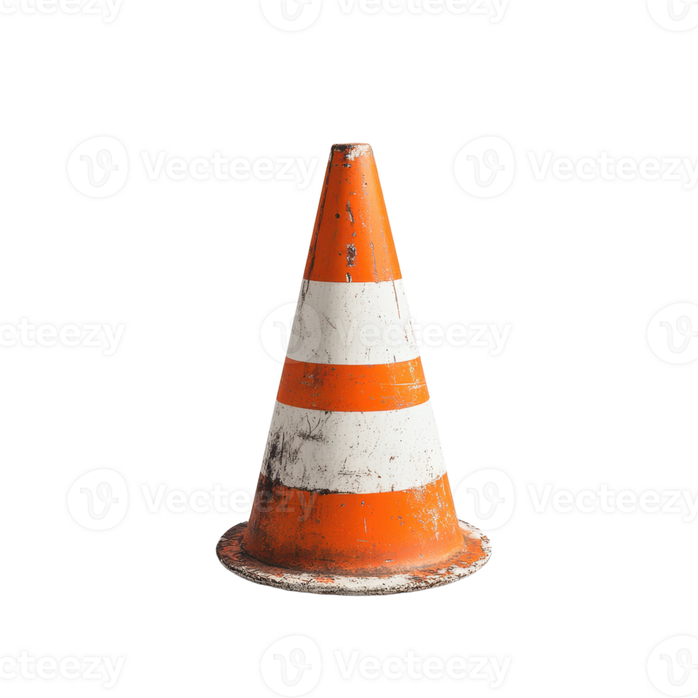 Orange and Safety Cone Essential for road work construction and hazard awareness Provides clear warnings in various environments png