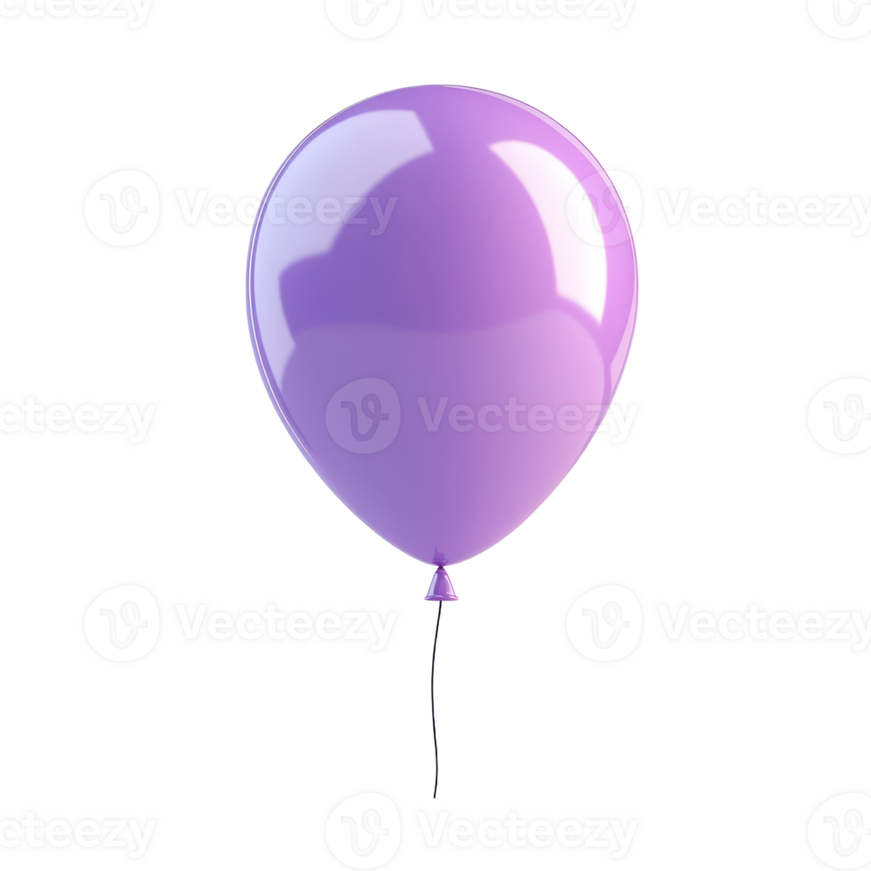 Floating purple balloon with a sleek design against a transparent backdrop A perfect accent for celebrations and digital designs png