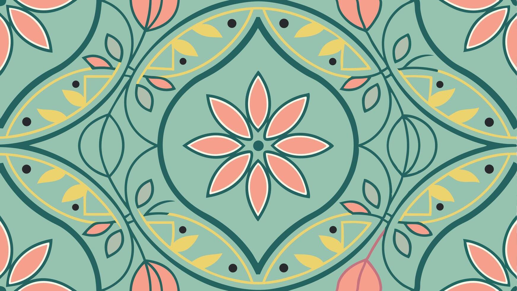 pattern featuring elegant geometric shapes and floral motifs. vector