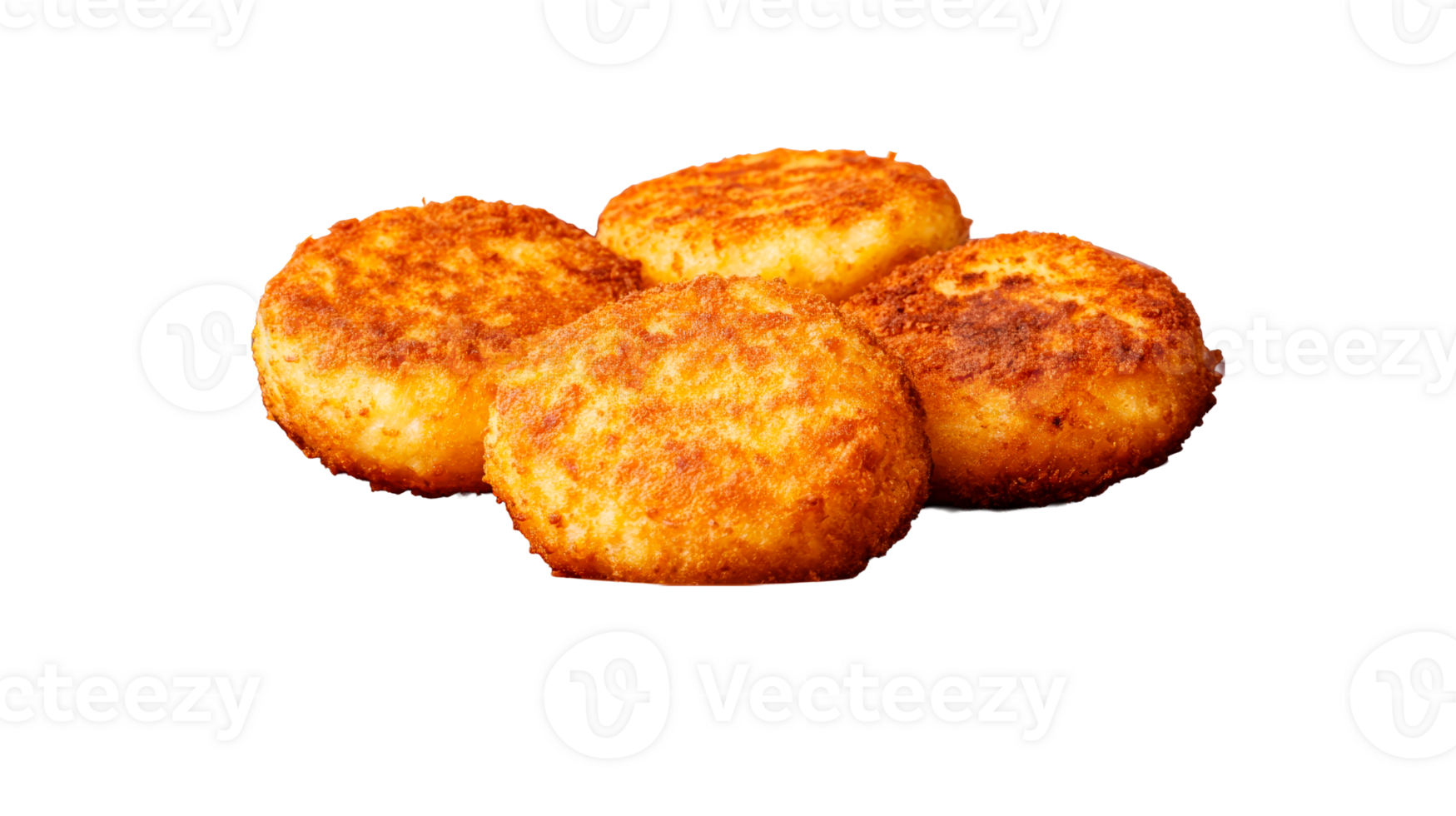 Golden brown cottage cheese pancakes, appetizing dessert, cut out transparent png