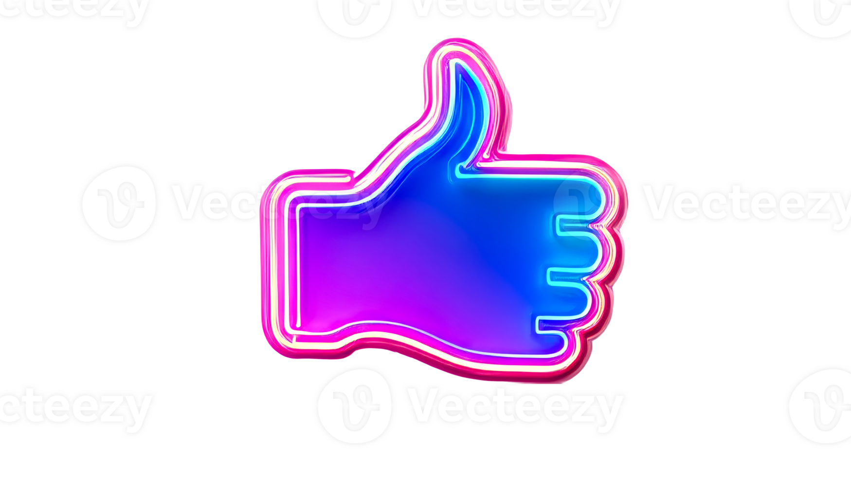 Neon glowing like sign isolated on black, cut out transparent png