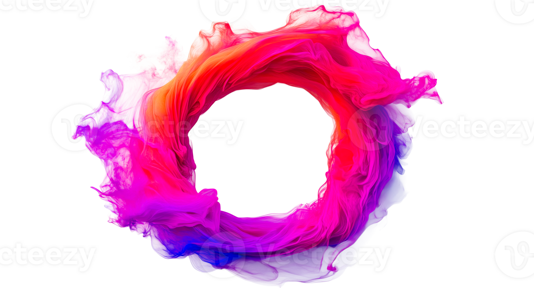 Fluid Color Ring, Dynamic Flow Effect on Black, cut out transparent png