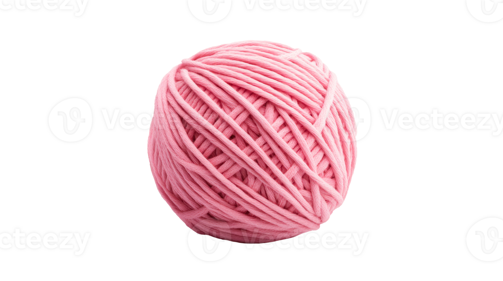 Pink Yarn Ball on Black Background, cut out transparent png