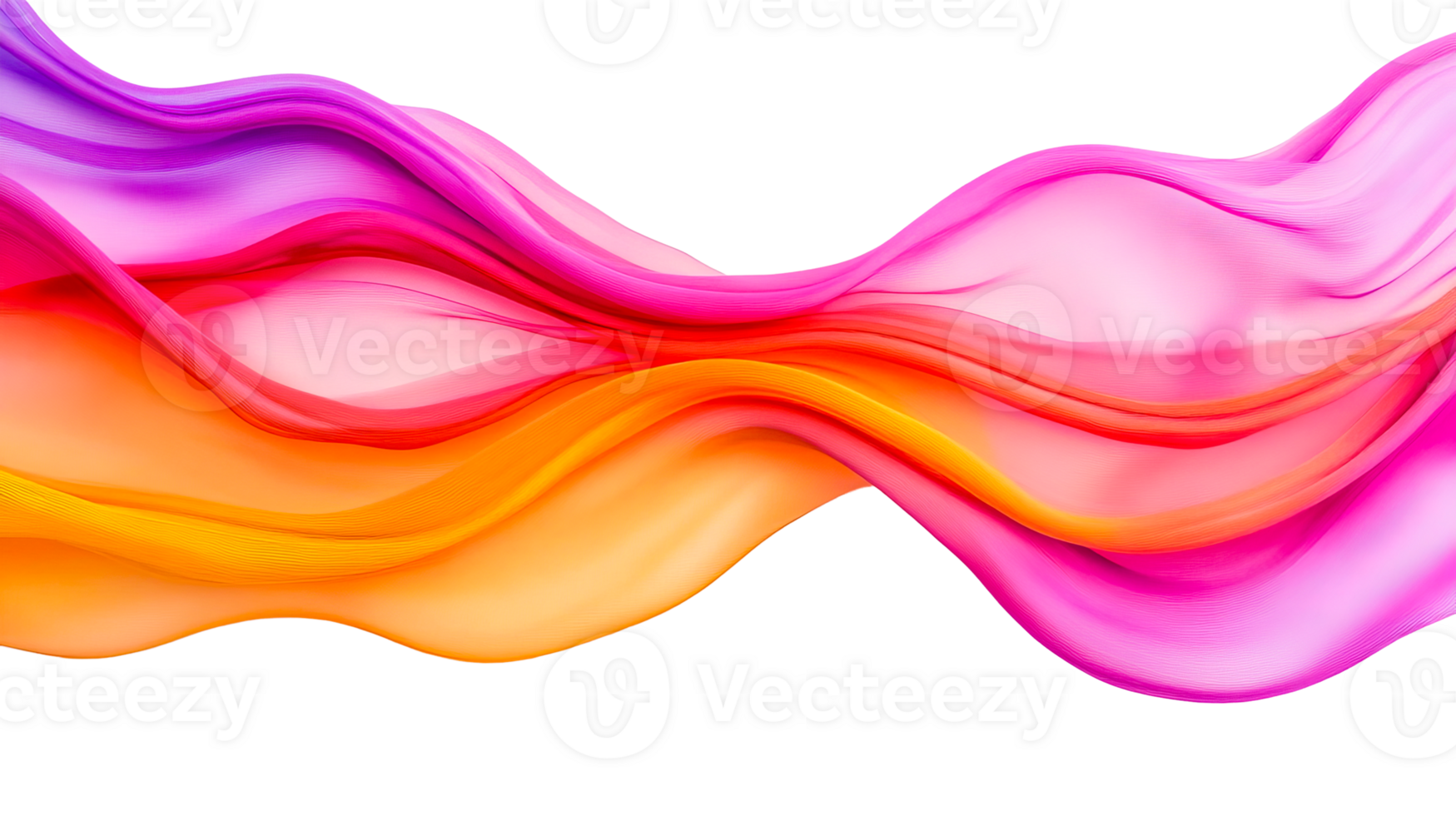 Fluid wave abstract art, vibrant color transitions, design element, cut out transparent png