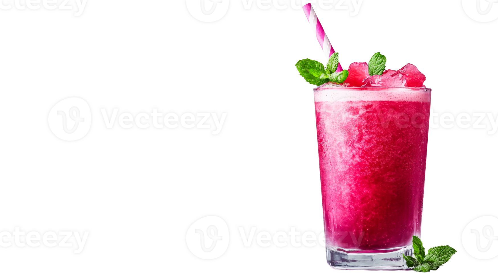 Fruity drink with watermelon and mint, refreshing look, transparent png