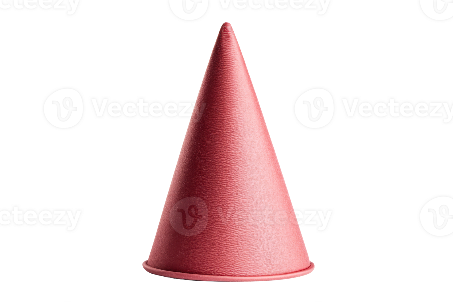 Bright red cone with a rough texture, cut out transparent png