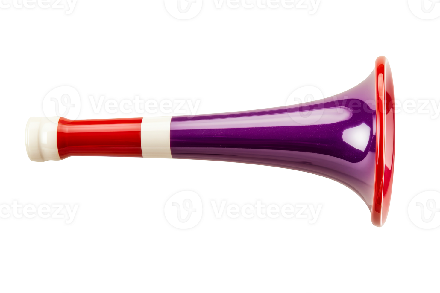 Colorful megaphone for sports fans, purple, red, cheering, cut out transparent png
