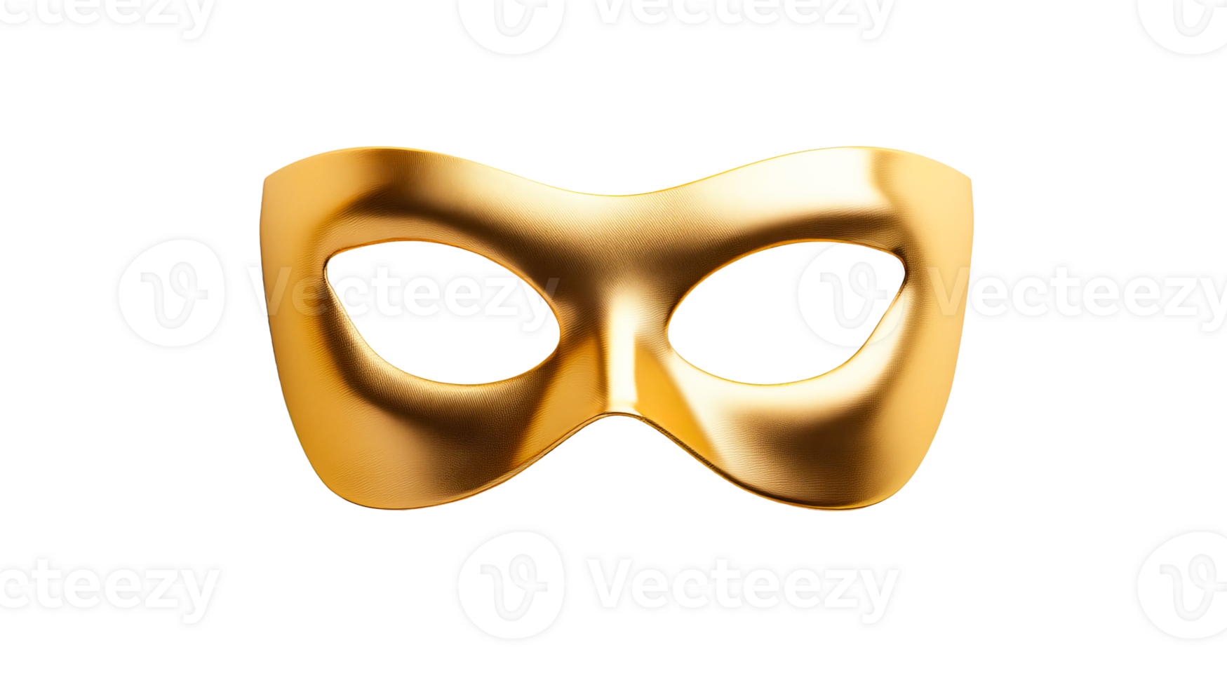 Golden mask for masquerade ball, elegant and shiny, cut out transparent png