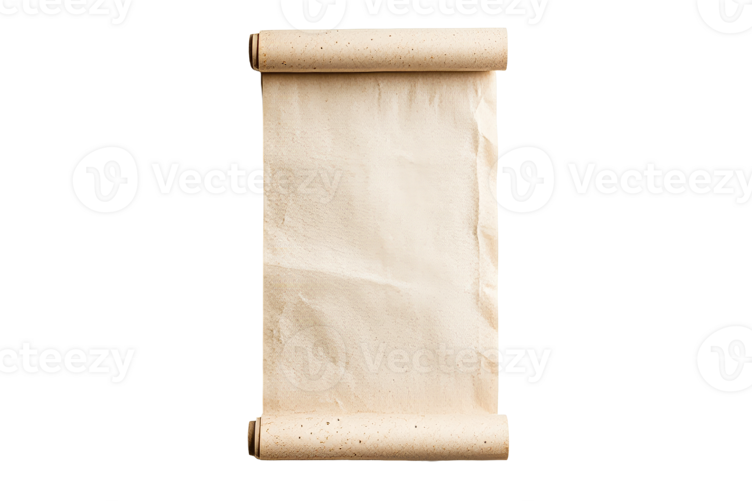 Ancient looking scroll, parchment background illustration, cut out transparent png