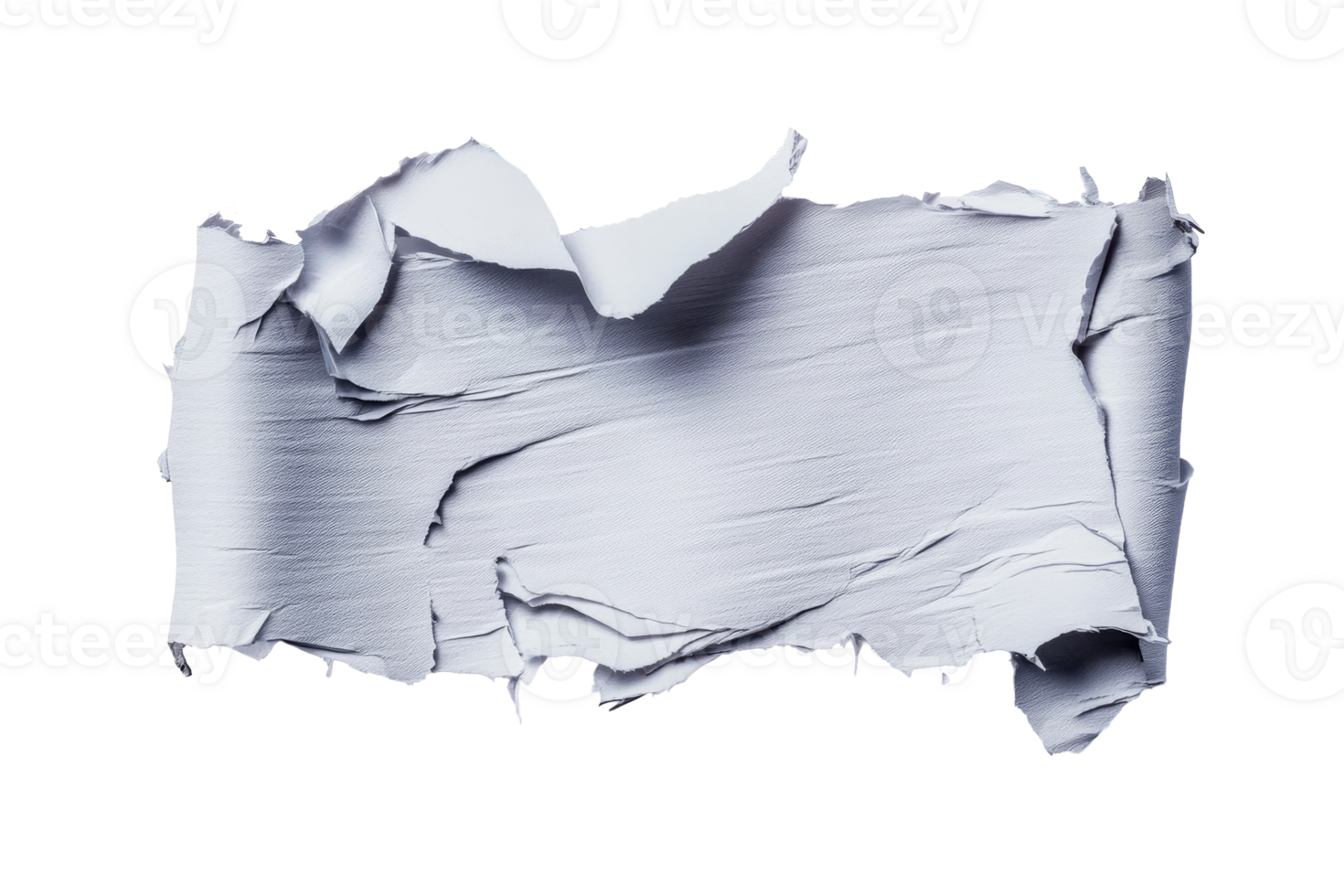Blank creased paper sheet with folded edge, white, isolated, cut out transparent png