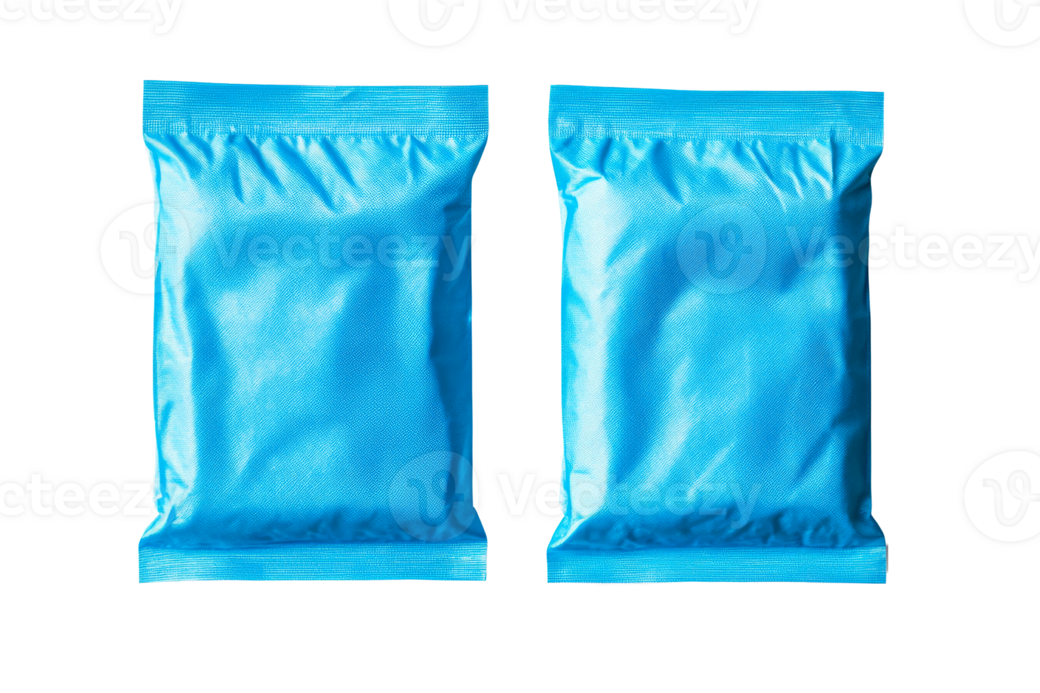 Blue pouch on black background, cut out transparent png