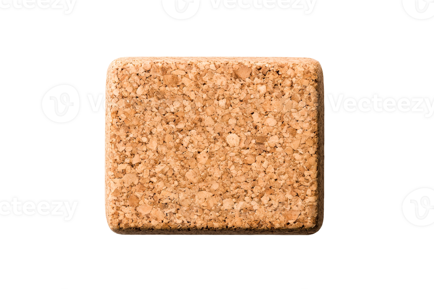 Champagne cork block material, textured surface, top side, cut out transparent png