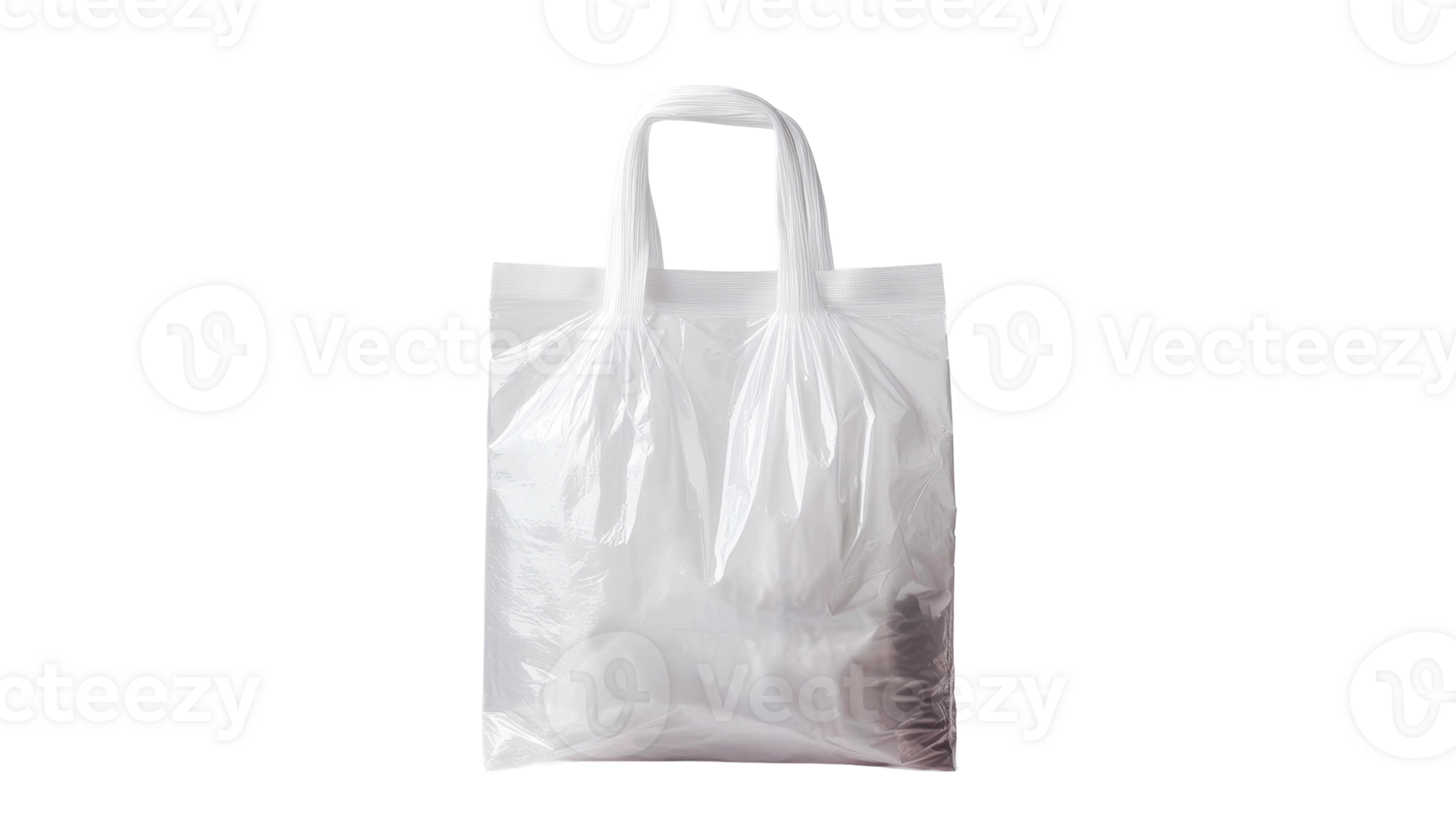 Empty plastic bag on black background, no people, cut out transparent png
