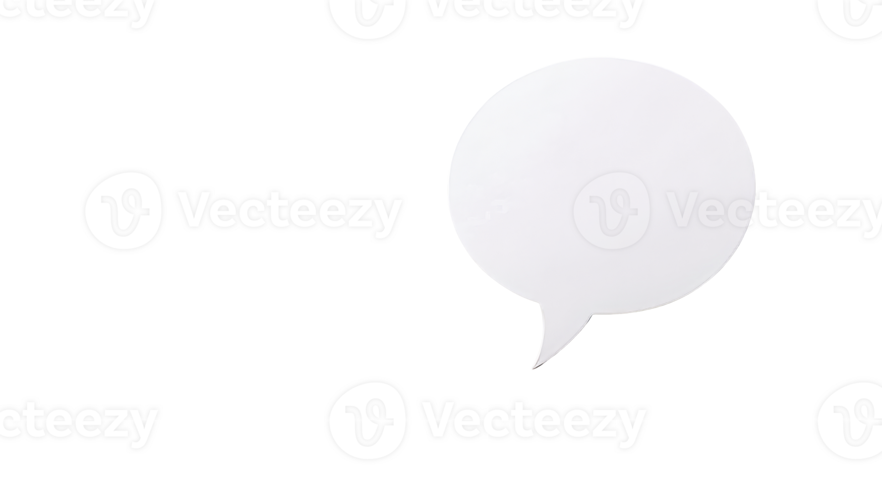 White speech bubble on black background, for message or thought, cut out transparent png